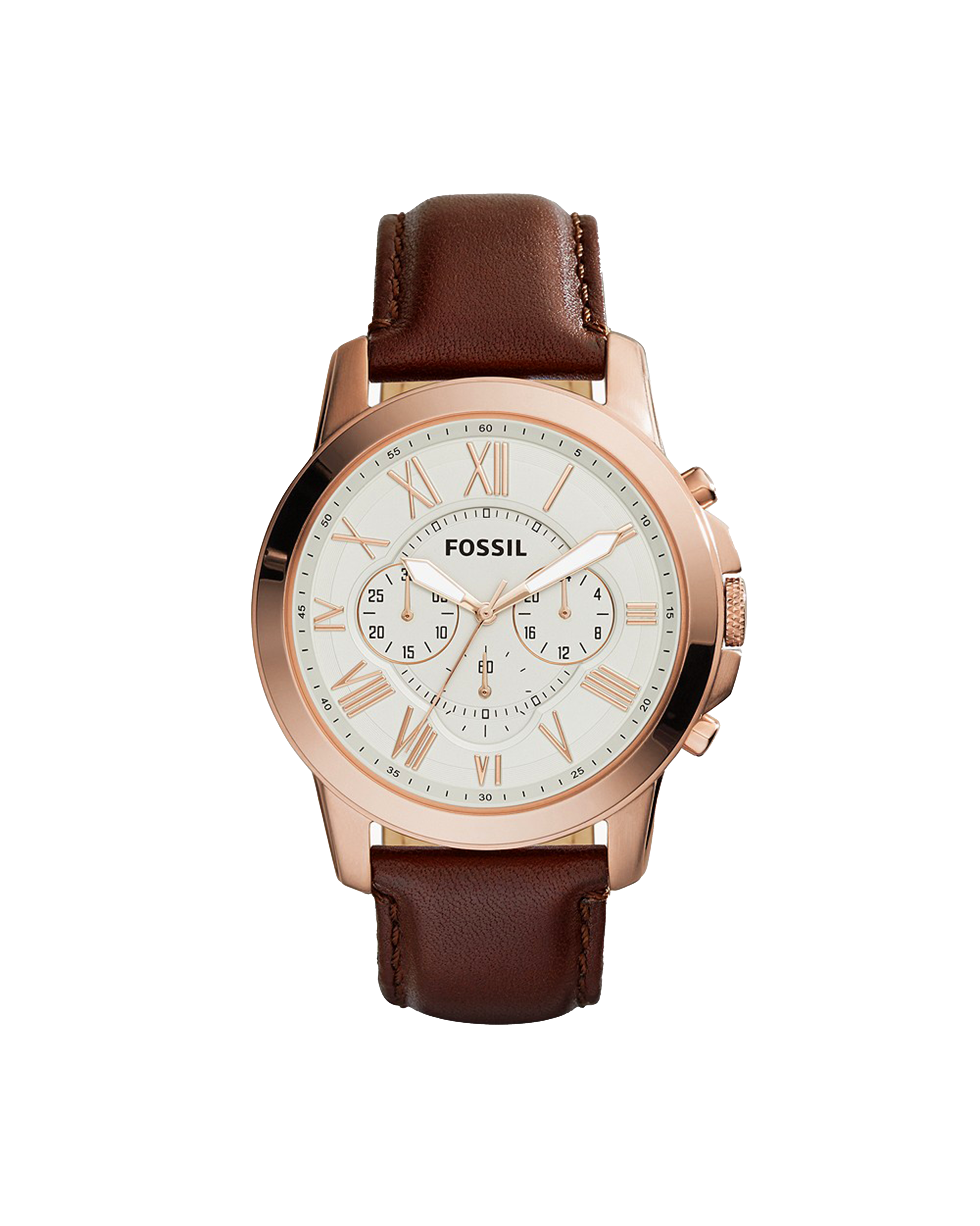 Fossil Grant Brown Leather Strap Men's Watch - FS4991